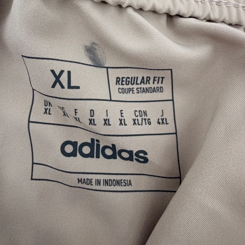 Adidas Aeroready Tan Beige Track Pants Mens XL Black Stripes Ankle Zip Regular